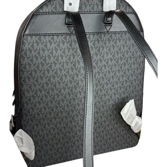 NWT Michael Kors Jaycee Large Backpack Logo MK Black Zip Pocket MSRP 558 - Picture 7 of 14